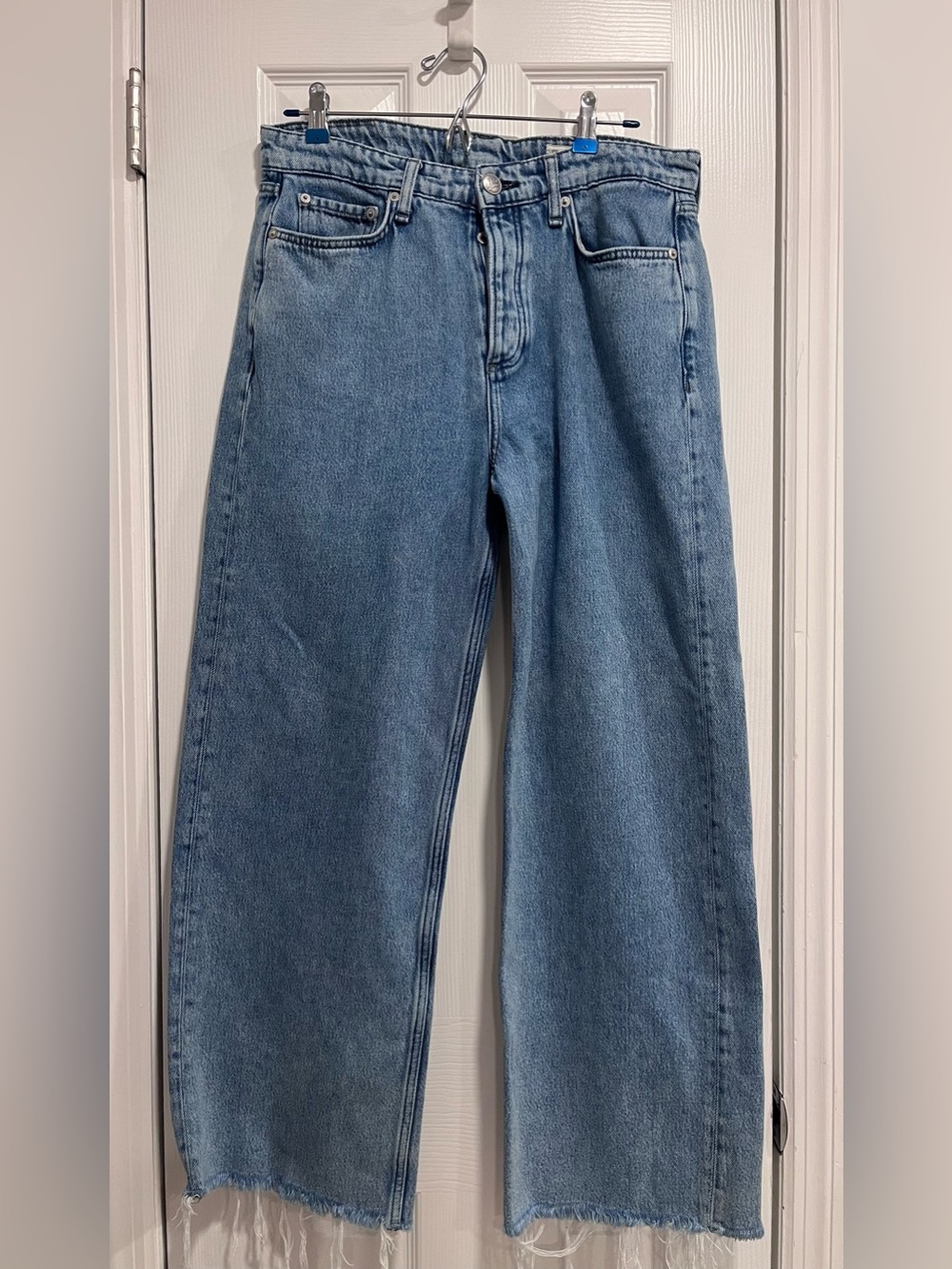 Rag and bone Logan Wide Leg featherweight Blue Denim Jeans in Lulu Size 29